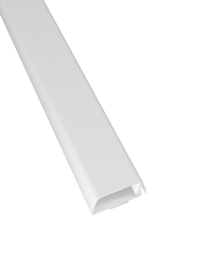 D-Line TV Wall Mount Cord Hider, Hide Mounted TV Cables, Wire Covers, Self Adhesive Cover for Cords, Paintable, Low Profile, Seamless Cable Raceway - 2.36in W x 0.59in H x 15.7in L - White - Image 1